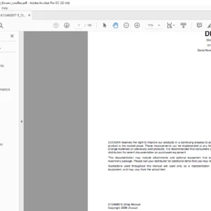 Daewoo Doosan DL350 Wheel Loader Shop Manual K1046897E - PDF DOWNLOAD