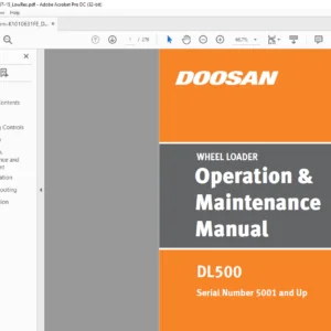 Daewoo Doosan DL500 Wheel Loader Operation & Maintenance Manual K1010631FE - PDF DOWNLOAD