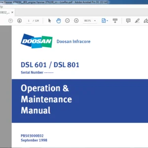 Daewoo Doosan DSL601 DSL801 Skid Steer Loader Operation & Maintenance Manual - PDF DOWNLOAD