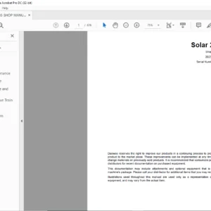 Daewoo Doosan Excavator Solar 290LC-V Shop Manual 2023-7113AE  - PDF DOWNLOAD