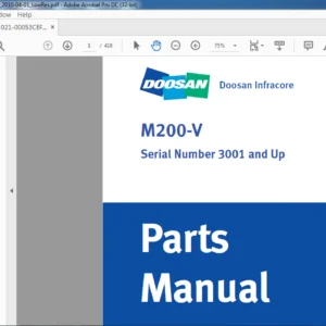 Daewoo Doosan M200-V Parts Manual  - PDF DOWNLOAD