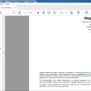 Daewoo Doosan Mega 200-V Operation & Maintenance Manual - PDF DOWNLOAD