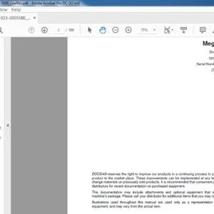 Daewoo Doosan Mega 200-V Shop Manual - PDF DOWNLOAD