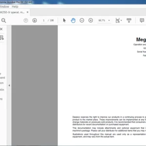 Daewoo Doosan Mega 250-V Operation & Maintenance Manual - PDF DOWNLOAD