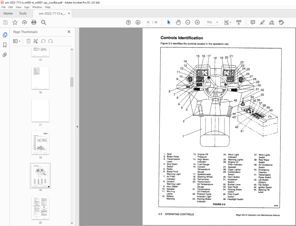 Daewoo Doosan Mega 400-III Operation and Maintenance Manual 2022 ...