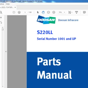 Daewoo Doosan S220LL Excavator Log Loader Parts Manual  - PDF DOWNLOAD