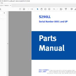 Daewoo Doosan S290LL Excavator Log Loader Parts Manual - PDF DOWNLOAD