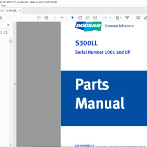 Daewoo Doosan S300LL Excavator Log Loader Parts Manual - PDF DOWNLOAD
