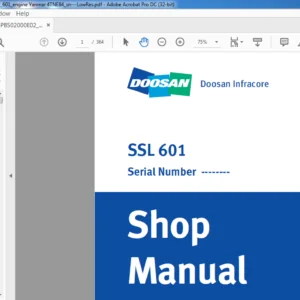 Daewoo Doosan Skid Steer Loader Shop Manual SSL601 - PDF DOWNLOAD