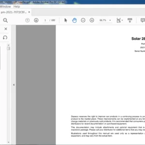 Daewoo Doosan Solar 280LC-III(B) Excavator Parts Manual 2021-7072CEF - PDF DOWNLOAD