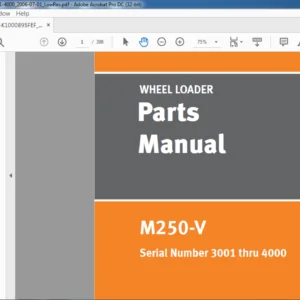 Daewoo Doosan Wheel Loader M250-V Parts Manual K1000895FEF - PDF DOWNLOAD