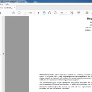Daewoo Doosan Wheel Loader Mega 250-V Shop Manual  - PDF DOWNLOAD
