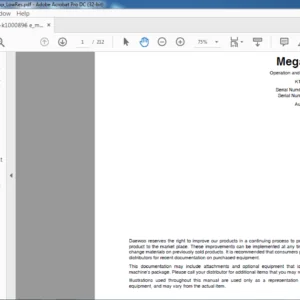 Daewoo Doosan Wheel Loader Mega250 V Operation & Maintenance Manual  -PDF DOWNLOAD