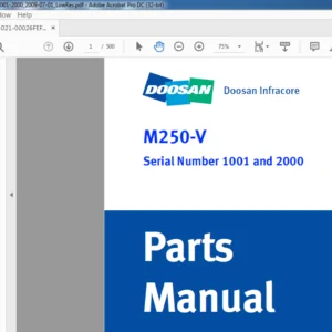 Daewoo Doosan Wheel Loader Mega250 V Parts Manual - PDF DOWNLOAD