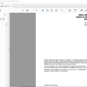 Doosan DB58 DB58S DB58T DB58TI & DB58TIS Excavator Diesel Engine Shop Manual - PDF DOWNLOAD