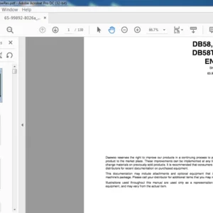 Doosan DB58,DB58T & DB58TI Diesel Engine Shop Manual  - PDF DOWNLOAD