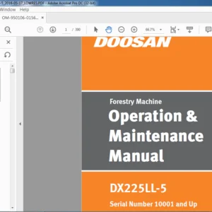 Doosan DX225LL-5 Forestry Machine Operation & Maintenance Manual 950106-01566 - PDF DOWNLOAD