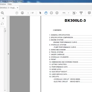 Doosan DX300LC-3 Engine Specsheet Manual - PDF DOWNLOAD
