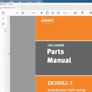 Doosan DX300LL-3 Excavator Log Loader Parts Manual Sn10001 & Up - PDF DOWNLOAD