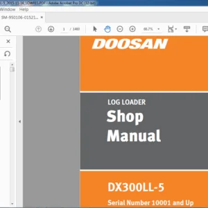 Doosan DX300LL-5 Excavator Log Loader Shop Manual 950106-01521E - PDF DOWNLOAD
