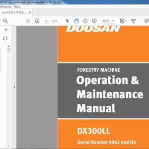 Doosan DX300LL Excavator Forestry Machine Operation & Maintenance Manual - PDF DOWNLOAD