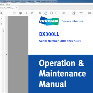 Doosan DX300LL Excavator Log Loader Operation & Maintenance Manual - PDF DOWNLOAD