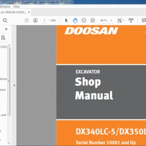 Doosan DX340LC-5 DX350LC-5 Excavator Shop Manual 950106-01001E-1 - PDF DOWNLOAD