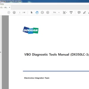 Doosan DX350LC-3 DX380LC-3 VBO Diagnostic Tools Manual  - PDF DOWNLOAD