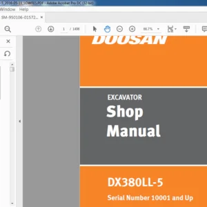 Doosan DX380LL-5 Excavator Log Loader Shop Manual 950106-01572 - PDF DOWNLOAD