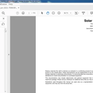 Doosan Excavator Solar 170W-III Parts Manual 2021-7090CEF - PDF DOWNLOAD