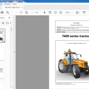 Massey Ferguson 7400 Series 7465 7475 7480 Dyna-VT Operator Instruction Manual - PDF DOWNLOAD