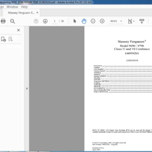 Massey Ferguson EU Harvesting 9690 9790 Repair Time Schedule Manual - PDF DOWNLOAD
