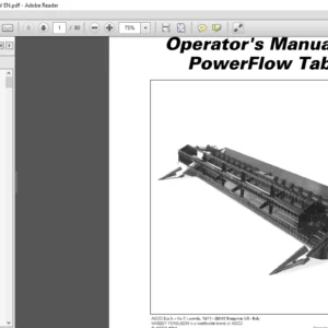 Massey Ferguson EU Harvesting MF Cutting Table Powerflow Operator's Manual - PDF DOWNLOAD