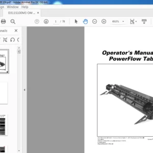 Massey Ferguson EU Harvesting MF Cutting Table Powerflow Operator's Manual D3115100M3 - PDF DOWNLOAD