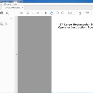 Massey Ferguson EU Hay Equipment 187 Large Rectangular Baler Operator Instruction Manual - PDF DOWNLOAD