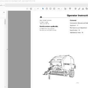 Massey Ferguson EU Hay Equipment MF 162 Baler Round Operator Instruction Manual - PDF DOWNLOAD