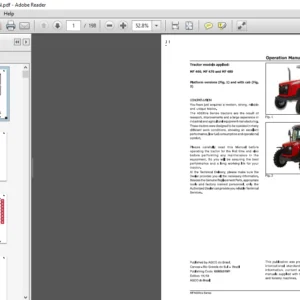 Massey Ferguson EU Tractor MF 400Xtra Series MF 460 MF 470 & MF 480 Operation Manual - PDF DOWNLOAD