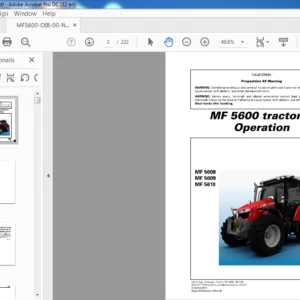 Massey Ferguson EU Tractor MF 5600 Series MF5608 MF5609 MF5610 Dyna-4 Operator's Manual - DOWNLOAD