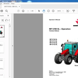 Massey Ferguson EU Tractor MF 5700 SL Series 5710 5711 5712 5713 SL Dyna-4 Dyna-6  Operator's Manual