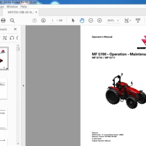 Massey Ferguson EU Tractor MF 5700 Series MF 5710 MF 5711 Operator's Manual - PDF DOWNLOAD