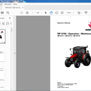 Massey Ferguson EU Tractor MF 6700 Series MF 6711 MF 6712 MF 6713 Operator's Manual - PDF DOWNLOAD