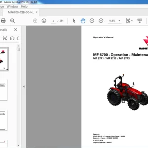 Massey Ferguson EU Tractor MF 6700 Series MF 6711 MF 6712 MF 6713 Operator's Manual - PDF DOWNLOAD