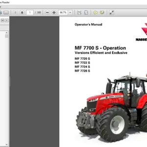 Massey Ferguson EU Tractor MF 7700 S Series 7720S 7722S 7724S 7726S Dyna-6 Operator's Manual - PDF
