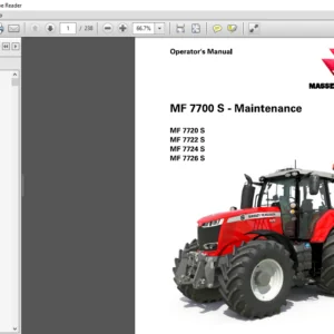 Massey Ferguson EU Tractor MF 7700S Series 7720S 7722S 7724S 7726S Dyna-6 Operator's Manual
