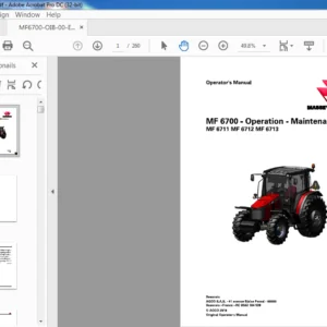 Massey Ferguson EU Tractor MF6700 Series MF6711 MF6712 MF6713 Operator's Manual - PDF DOWNLOAD