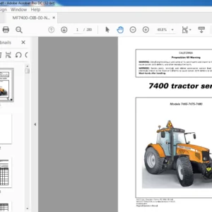 Massey Ferguson EU Tractor MF7400 Series 7465-7475-7480 Operator Instruction Manual - PDF DOWNLOAD