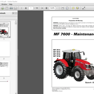 Massey Ferguson EU Tractor MF7600 Series MF 7614 7615 7616 7618 Dyna-4 Dyna-6 Operator's Manual - PDF DOWNLOAD