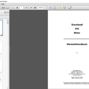 Massey Ferguson EU Tractor Sisudiesel 645 Motor Werkstatthandbuch - PDF DOWNLOAD