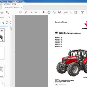 Massey Ferguson MF 6700 S Series 6712S 6713S 6714S 6715S 6716S 6718S Dyna-4 Dyna-6 Operator's Manual