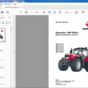 Massey Ferguson MF 6700S Series 6713S 6714S 6715S 6716S 6718S Dyna-6 Operator Instruction Manual - PDF DOWNLOAD